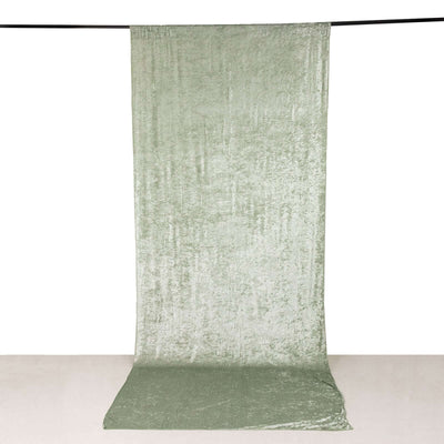 Crushed Velvet Backdrop Curtain – Sage Green 5ft x 12ft Event Drape with Rod Pocket, Privacy Panel for Photo Booths & Events