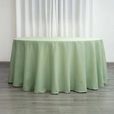 Polyester Round Tablecloth 132" Sage Green - Seamless Finish Table Cover