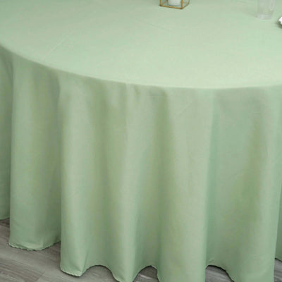 Polyester Round Tablecloth 132" Sage Green - Seamless Finish Table Cover