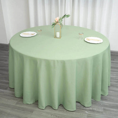 Polyester Round Tablecloth 132" Sage Green - Seamless Finish Table Cover