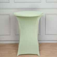 Sage Green Highboy Spandex Cocktail Table Cover, Fitted Tablecloth for 24"-32" Dia High Top Tables