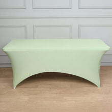 6ft Sage Green Spandex Stretch Fitted Rectangular Tablecloth