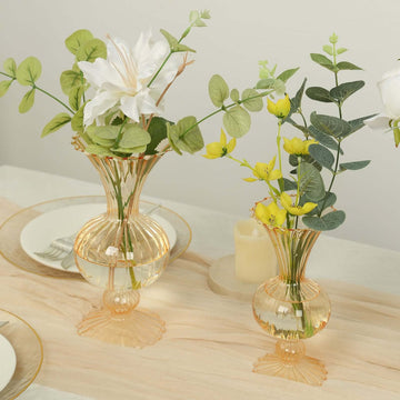 <h3 style="margin-left:0px;"><strong>Timeless Amber Gold Nordic Style Glass Flower Vases</strong>