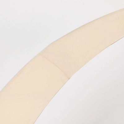 Set of 2 Beige Spandex Half Crescent Moon Wedding Arch Covers, Custom Fitted Backdrop Stand Cover for Curved Arbor Flower Balloon Frame