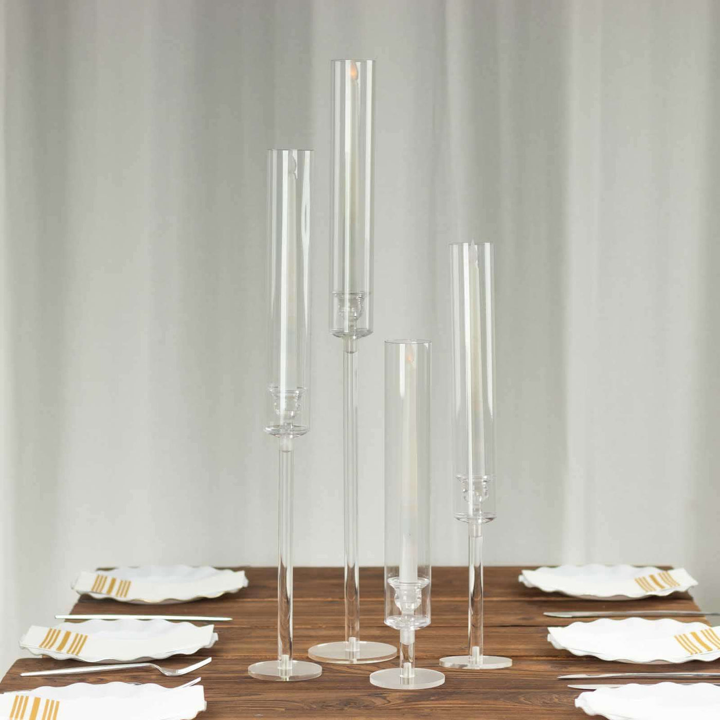 4 Acrylic Taper Candlestick Holders | eFavormart