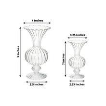 Set of 4 Clear Nordic Style Glass Flower Vases with Petals Texture, Vintage Transparent Bud Planter