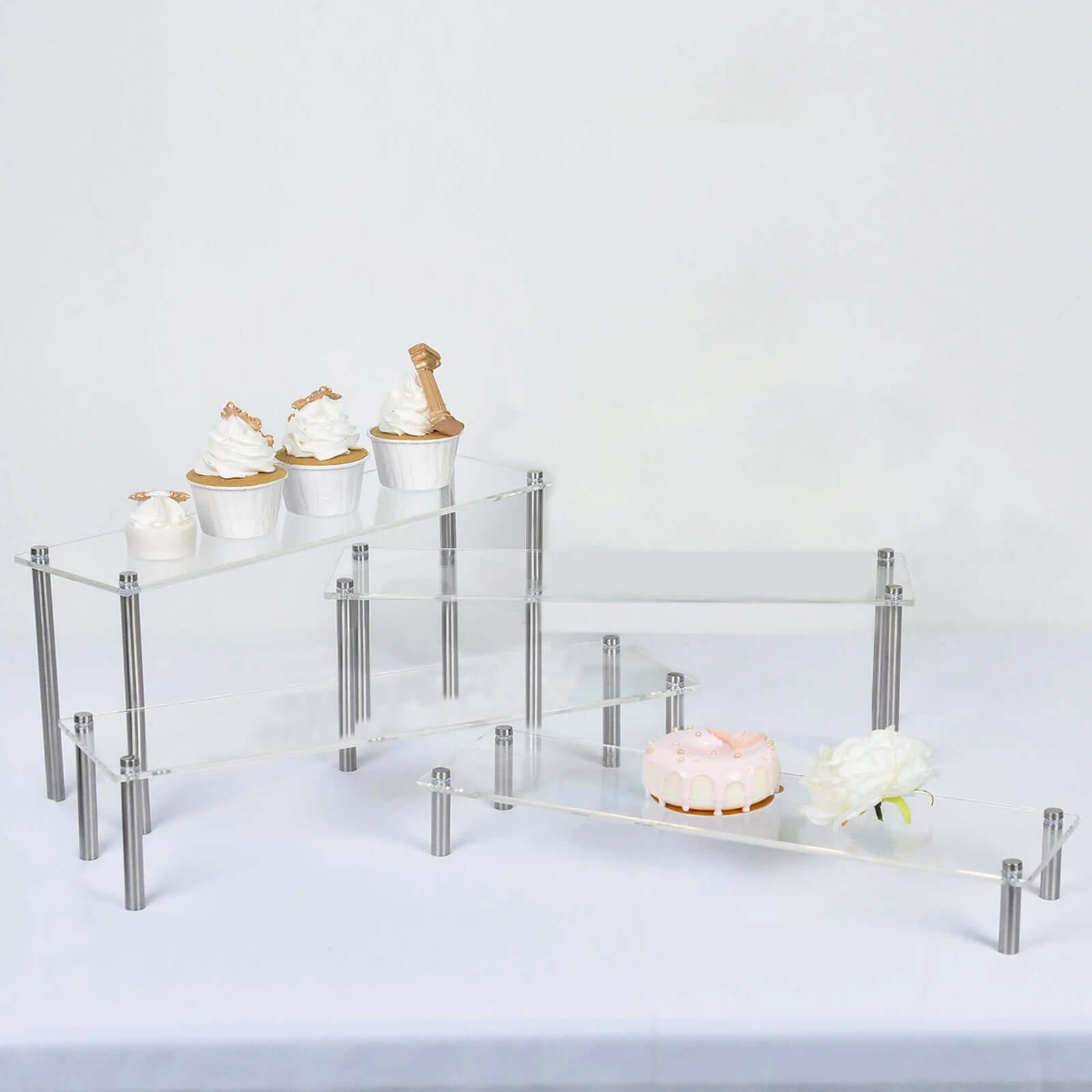 Set Of 4 Clear Acrylic Dessert Risers | EFavormart.com