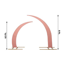 Set of 2 Dusty Rose Spandex Half Crescent Moon Wedding Arch Covers, Backdrop Stand