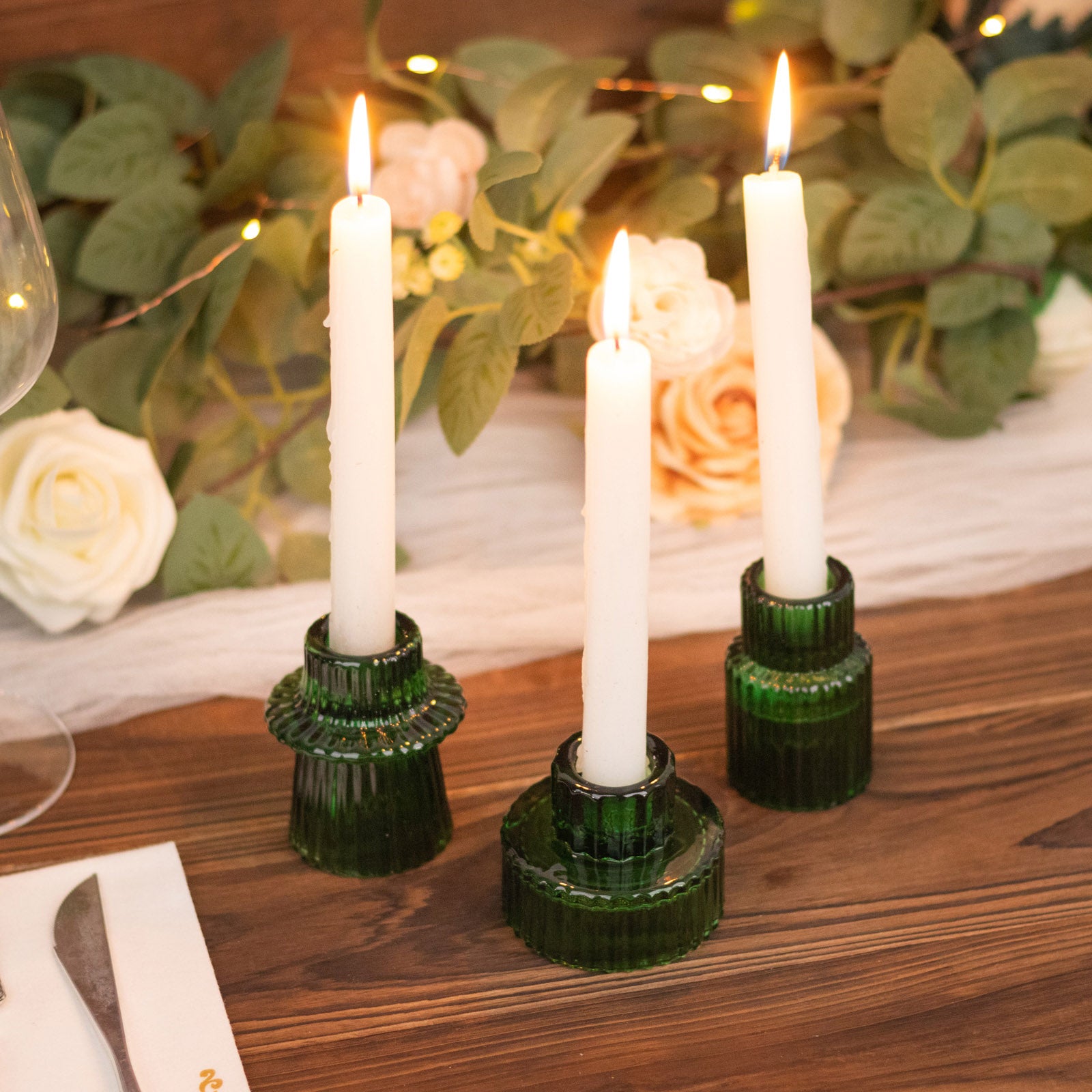 Pine Cone Candle Holder  Taper Candle Holder Set