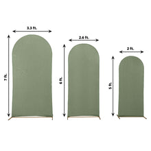 Set of 3 Matte Dusty Sage Green Spandex Fitted Wedding Arch Covers