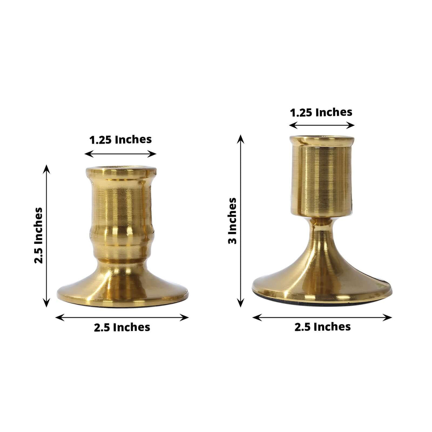 Set of 4 Gold Metal Taper Candle Holders | eFavormart.com