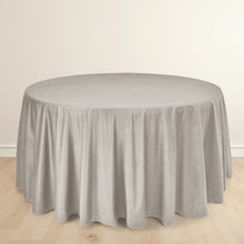 Shimmer Silver Premium Scuba Round Tablecloth, Wrinkle Free Seamless Polyester Tablecloth