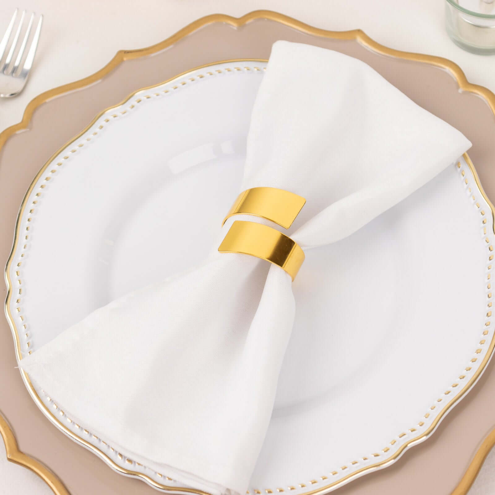 4-Pack Gold Metal Scroll Napkin Rings | eFavormart.com