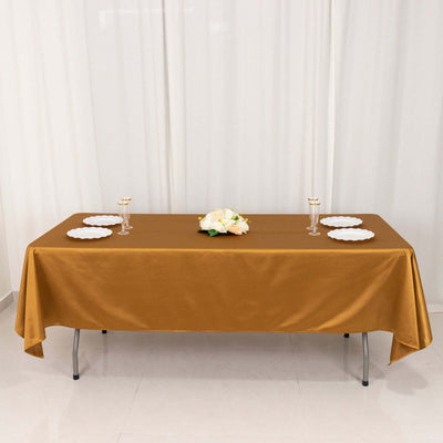 Scuba Rectangular Tablecloth 60"x102" Shimmer Gold - Wrinkle Free & Stain Resistant Table Cover