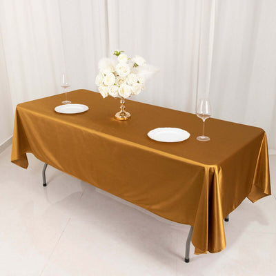 Scuba Rectangular Tablecloth 60"x102" Shimmer Gold - Wrinkle Free & Stain Resistant Table Cover