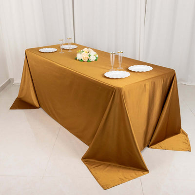 Scuba Rectangular Tablecloth 90"x132" Shimmer Gold - Wrinkle Free & Stain Resistant Seamless Table Cover