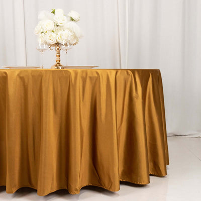 Scuba Round Tablecloth 120" Shimmer Gold - Wrinkle Free & Stain Resistant Seamless Table Cover