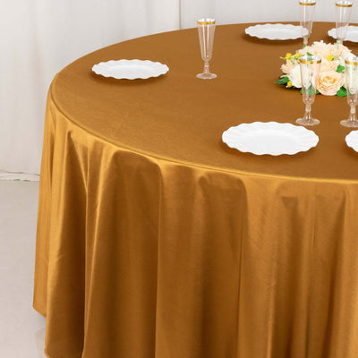 Scuba Round Tablecloth 120" Shimmer Gold - Wrinkle Free & Stain Resistant Seamless Table Cover