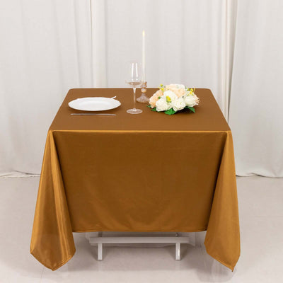 Scuba Square Tablecloth 70"x70" Shimmer Gold - Wrinkle Free & Stain Resistant Table Cover