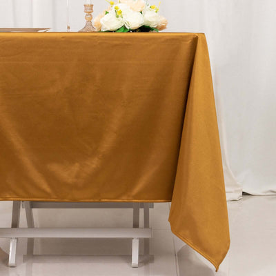 Scuba Square Tablecloth 70"x70" Shimmer Gold - Wrinkle Free & Stain Resistant Table Cover