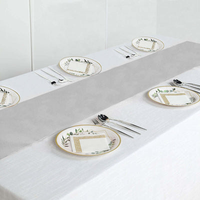 Polyester Table Runner 12"x108" Silver - Wrinkle-Resistant & Durable Table Decor