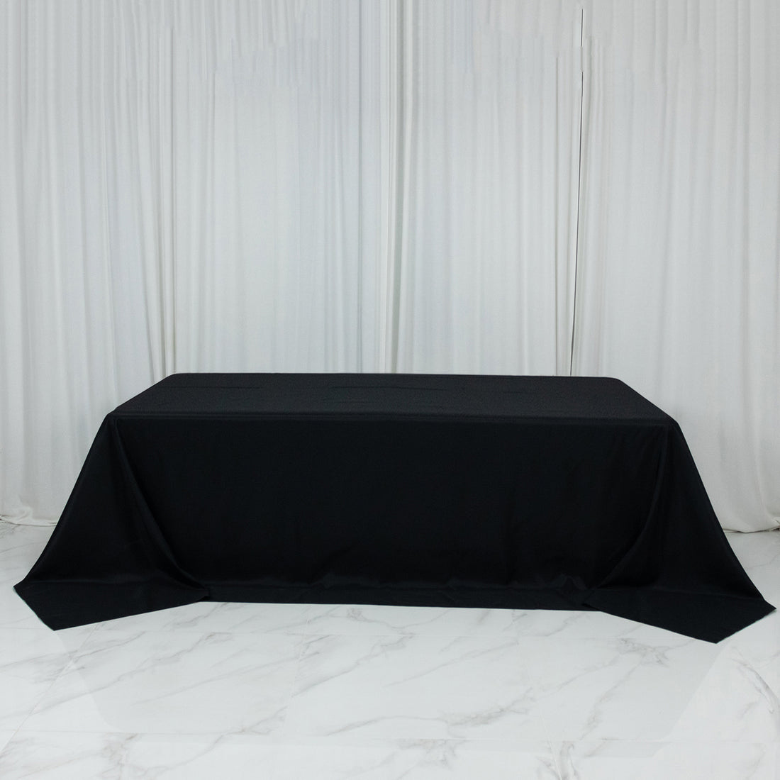 Polyester Rectangular King Tablecloth – 108x156inch Extra-Wide Black