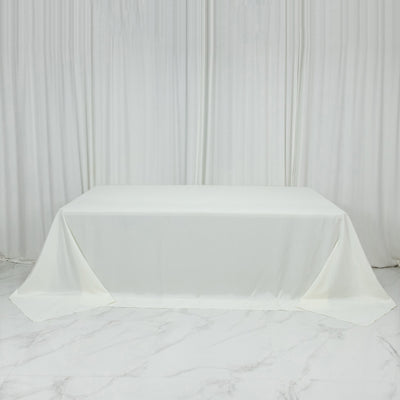 Polyester Rectangular King Tablecloth – 108" x 156" Extra-Wide Ivory, Wrinkle-Resistant Banquet Linen for Catering, Events & 8ft Tables