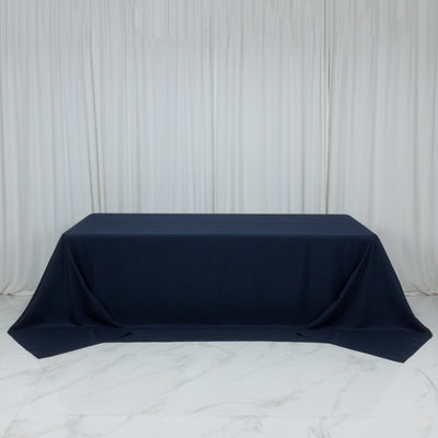 Polyester Rectangular King Tablecloth – 108" x 156" Extra-Wide Navy Blue, Wrinkle-Resistant Banquet Linen for Catering, Events & 8ft Tables