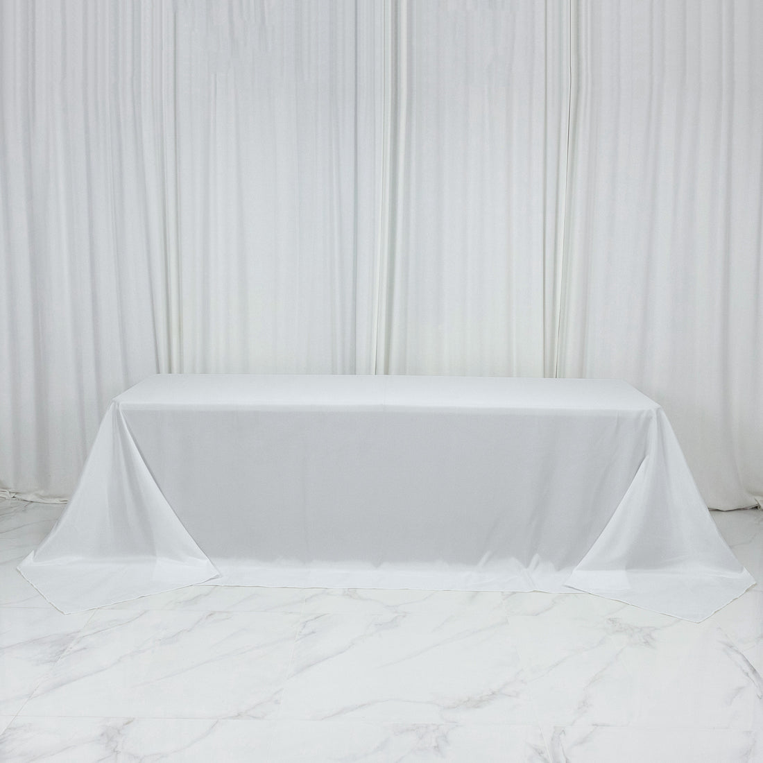 Polyester Rectangular King Tablecloth – 108x156inch Extra-Wide White