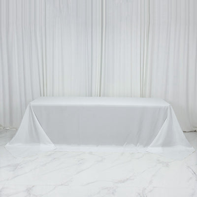 Polyester Rectangular King Tablecloth – 108" x 156" Extra-Wide White, Wrinkle-Resistant Banquet Linen for Catering, Events & 8ft Tables