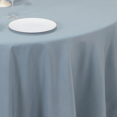 Premium Polyester Round Tablecloth 108" Dusty Blue - 220GSM Wrinkle-Resistant & Durable Table Cover