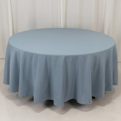 Premium Polyester Round Tablecloth 108" Dusty Blue - 220GSM Wrinkle-Resistant & Durable Table Cover