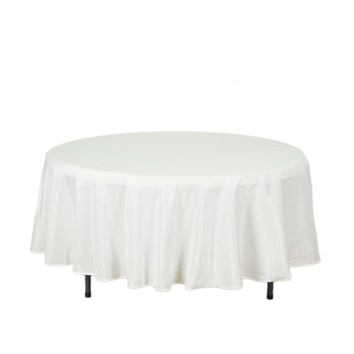 Polyester Round Tablecloth 108" Ivory - Durable and Stain-Resistant for Easy Maintenance