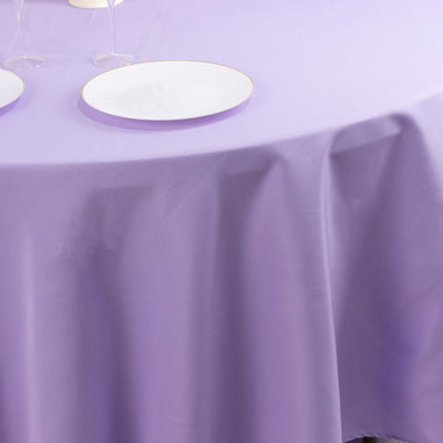 Premium Polyester Round Tablecloth 108" Lavender Lilac - 220GSM Wrinkle-Resistant & Durable Table Cover