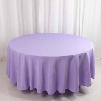 Premium Polyester Round Tablecloth 108" Lavender Lilac - 220GSM Wrinkle-Resistant & Durable Table Cover
