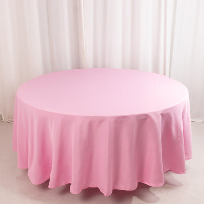 Premium Polyester Round Tablecloth 108" Pink - 220GSM Wrinkle-Resistant & Durable Table Cover