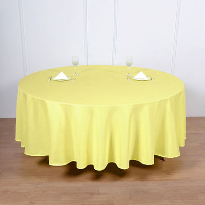 Polyester Round Tablecloth 108" Yellow - Durable and Stain-Resistant for Easy Maintenance