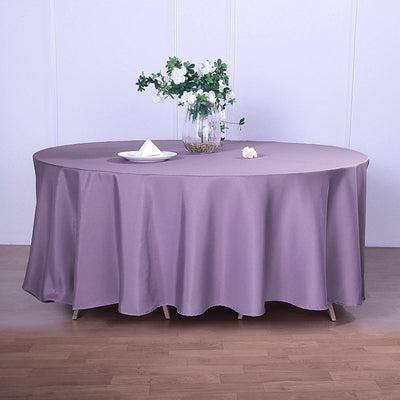 Polyester Round Tablecloth 120" Violet Amethyst - Durable & Seamless Table Cover