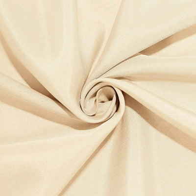 Polyester Round Tablecloth 120" Beige - Durable & Seamless Table Cover