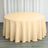 Beige Polyester Round Tablecloth 120 Inch