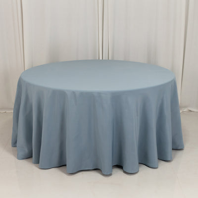 Premium Polyester Round Tablecloth 120" Dusty Blue - Seamless 220GSM Table Cover
