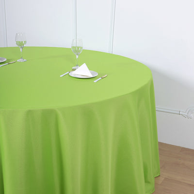 Polyester Round Tablecloth 120" Apple Green - Durable & Seamless Table Cover