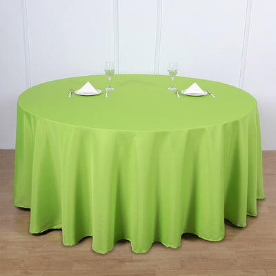 Polyester Round Tablecloth 120" Apple Green - Durable & Seamless Table Cover