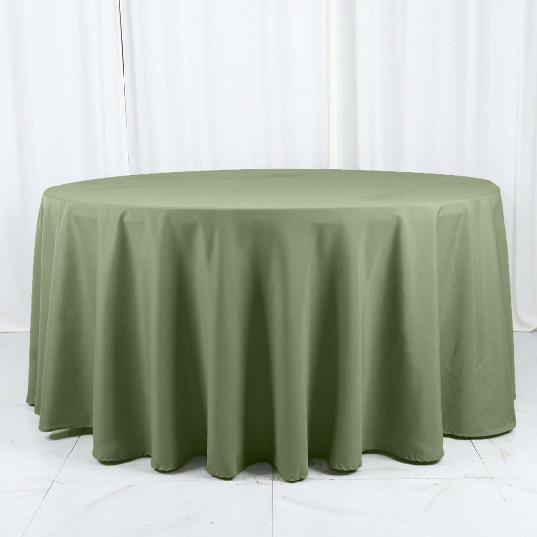 Eucalyptus Sage Green Tablecloth 120 Inch Round Polyester