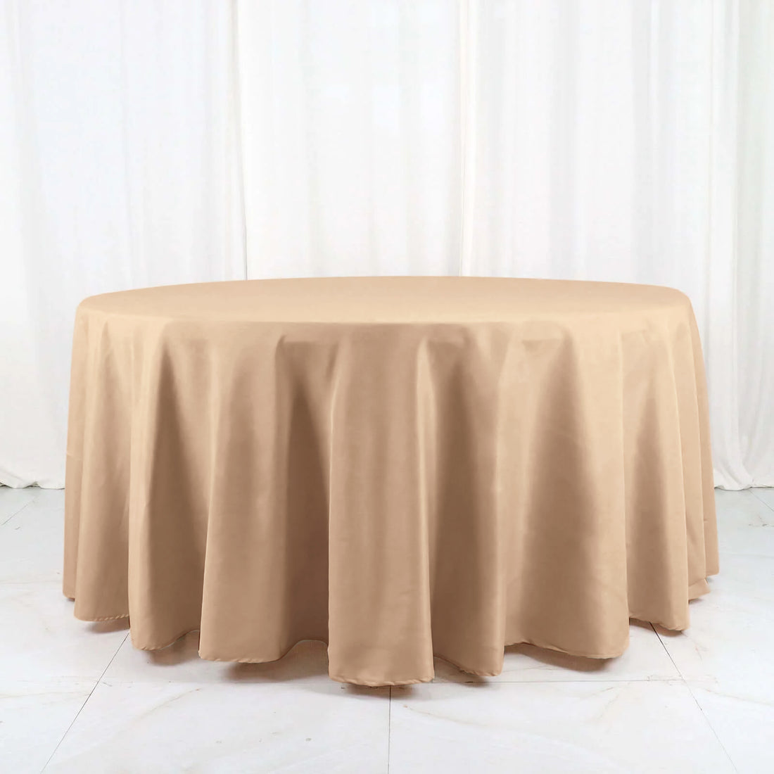 Polyester Nude Round Tablecloth 120 Inch Size Diameter