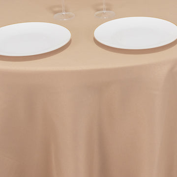 <h3 style="margin-left:0px;"><strong>Durable Nude Seamless Premium Polyester Round Tablecloth</strong>