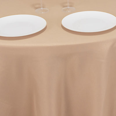 Premium Polyester Round Tablecloth 120" Nude - Seamless 220GSM Table Cover