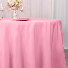 Pink Seamless Premium Polyester Round Tablecloth 220GSM 120 for 5 Foot Table