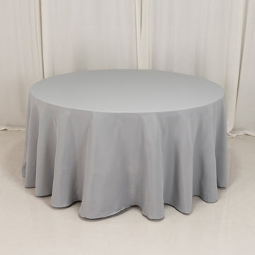 <h3 style="margin-left:0px;"><strong>Silver Seamless Premium Polyester Round Tablecloth</strong>