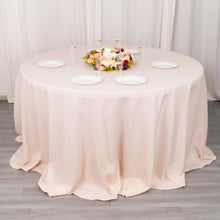 132inch Blush Rose Gold 200 GSM Seamless Premium Polyester Round Tablecloth